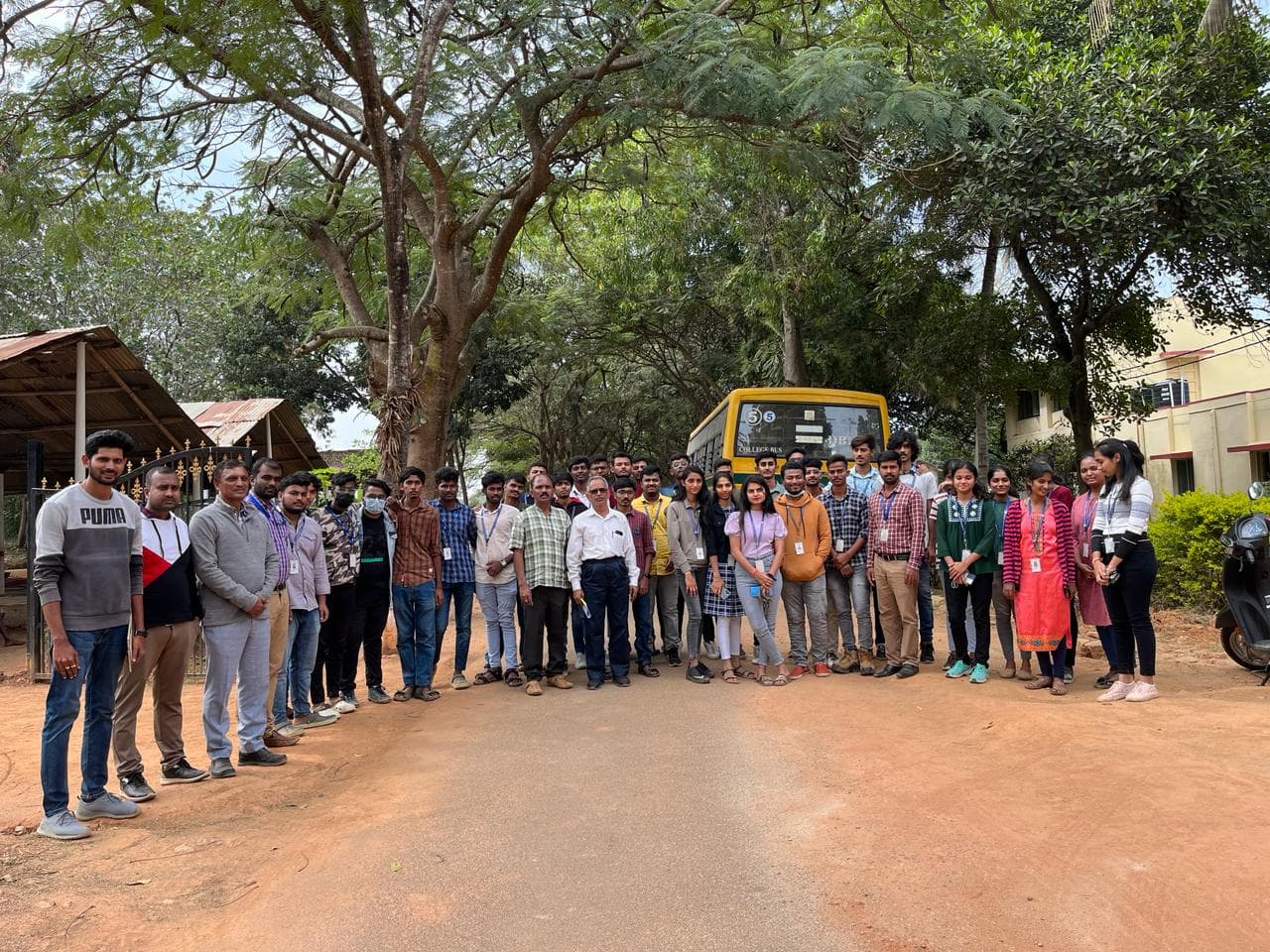 Students in organic farming field